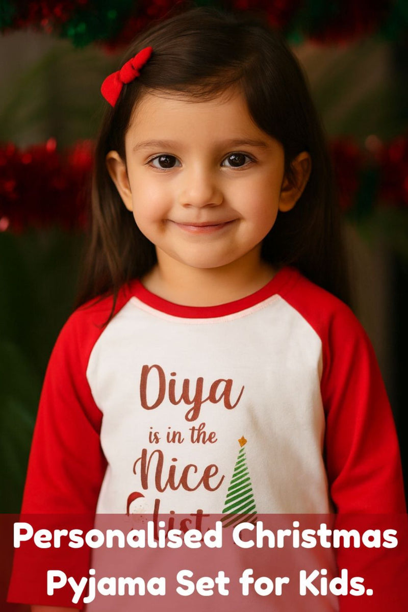 Santa's Nice List  Snoflake Pyjama Set (Girl)