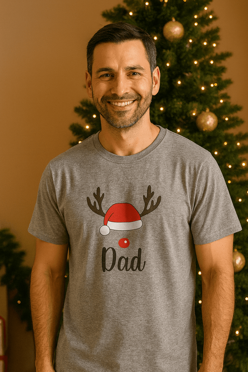 Personalised Christmas Grey T-Shirt (Man) - De - Nap.in - Nightwear