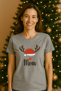 Personalised Christmas Grey T-Shirt (Women) - De - Nap.in - Nightwear