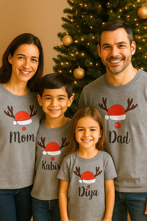 Personalised Christmas Grey T-Shirt (Women) - De - Nap.in - Nightwear