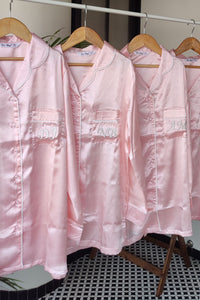 Baby Pink Satin Pyjama Set