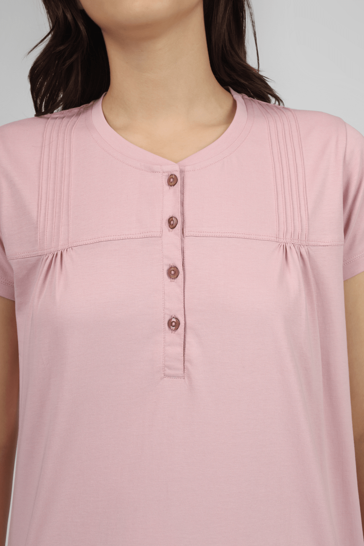 Plaid & Pleats Short Sleeves Pyjama Set - De - Nap.in - Nightwear