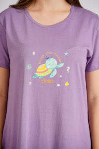 Purple Keep The Ocean Clean Nightdress - De - Nap.in - Nightwear