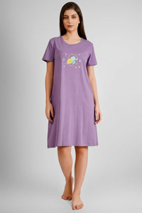 Purple Keep The Ocean Clean Nightdress - De - Nap.in - Nightwear