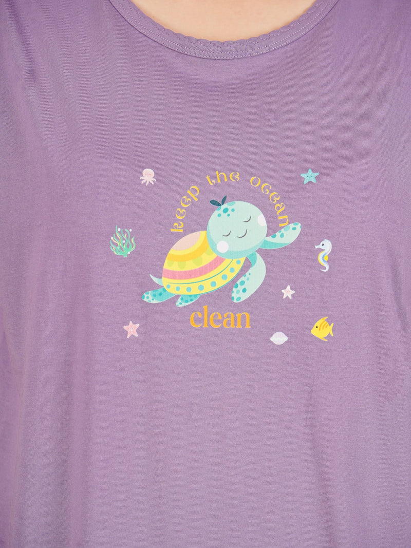 Purple Save The Ocean Pyjama Set - De - Nap.in - Nightwear