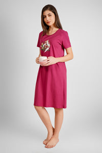 Royal Wine Japanese Bird Nightdress - De - Nap.in - Nightwear