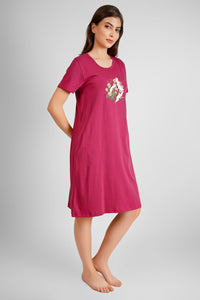 Royal Wine Japanese Bird Nightdress - De - Nap.in - Nightwear