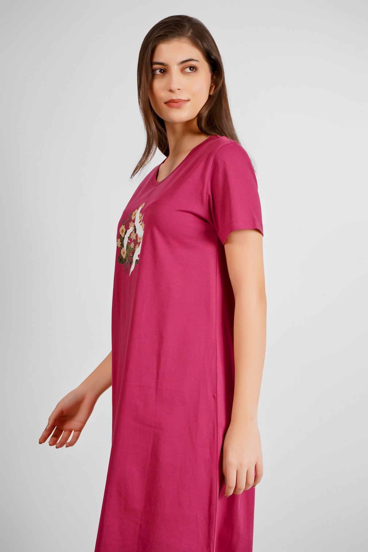 Royal Wine Japanese Bird Nightdress - De - Nap.in - Nightwear