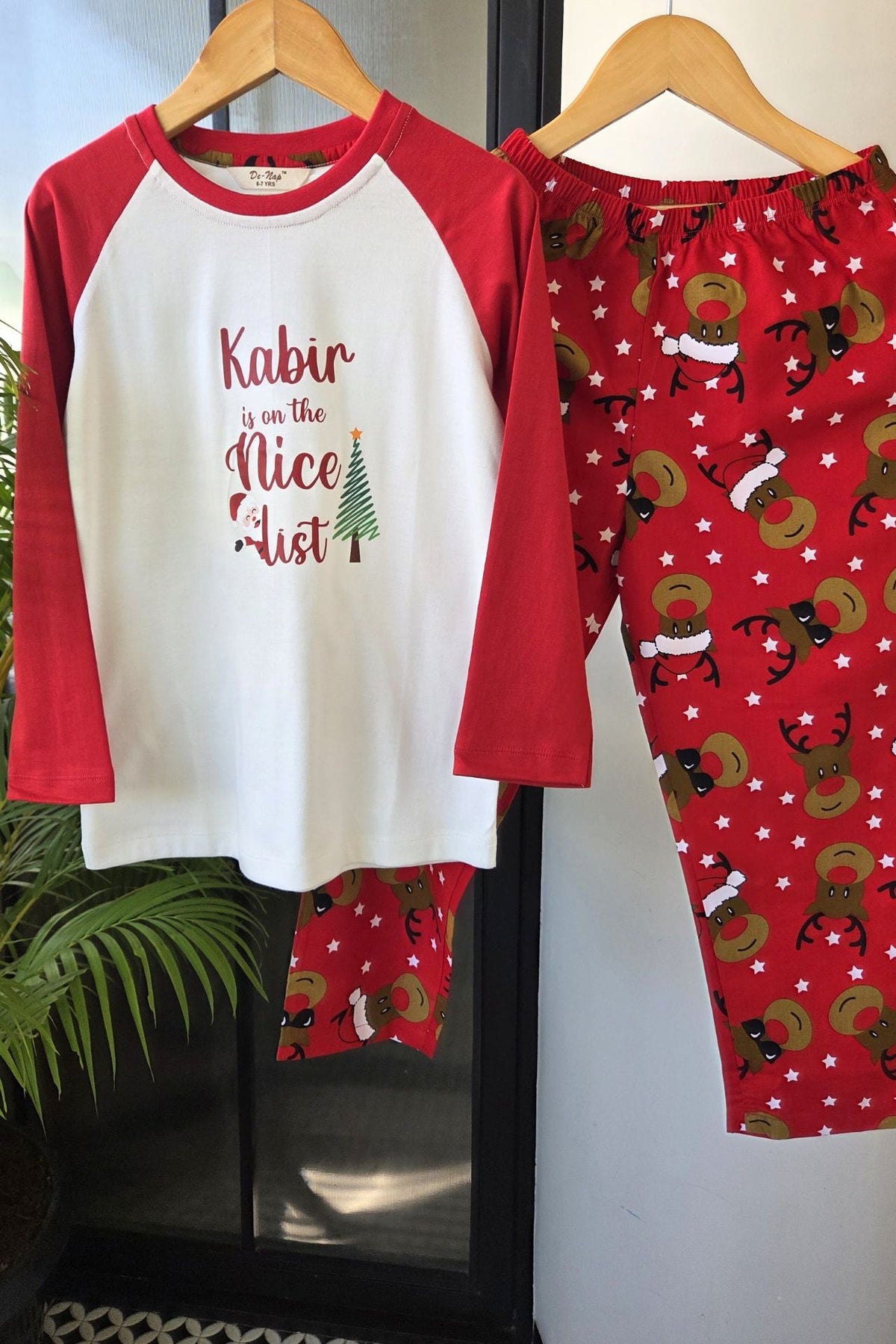Santa's Nice List Reindeer Pyjama Set (Boy) - De - Nap.in - Nightwear