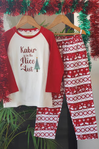 Santa's Nice List Snowflakes Pyjama Set (Boy) - De - Nap.in - Nightwear