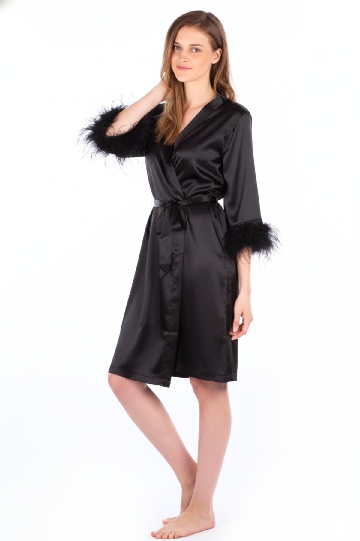 Satin Black Classic Robe