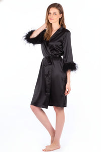 Satin Black Classic Robe
