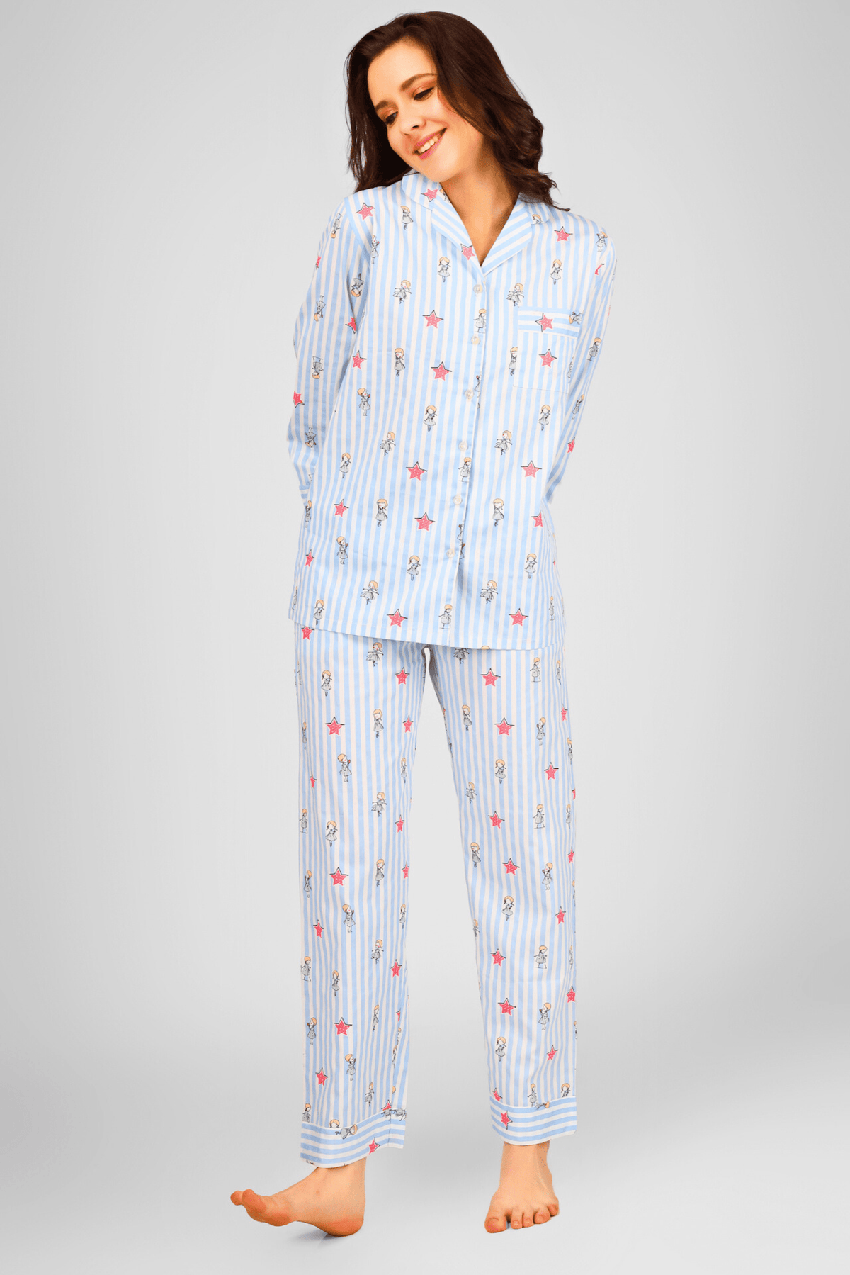 Serendipity Stripes Pyjama Set on - De - Nap.in - Nightwear