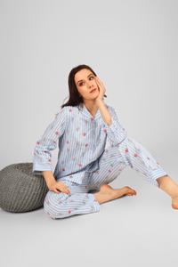 Serendipity Stripes Pyjama Set on - De - Nap.in - Nightwear
