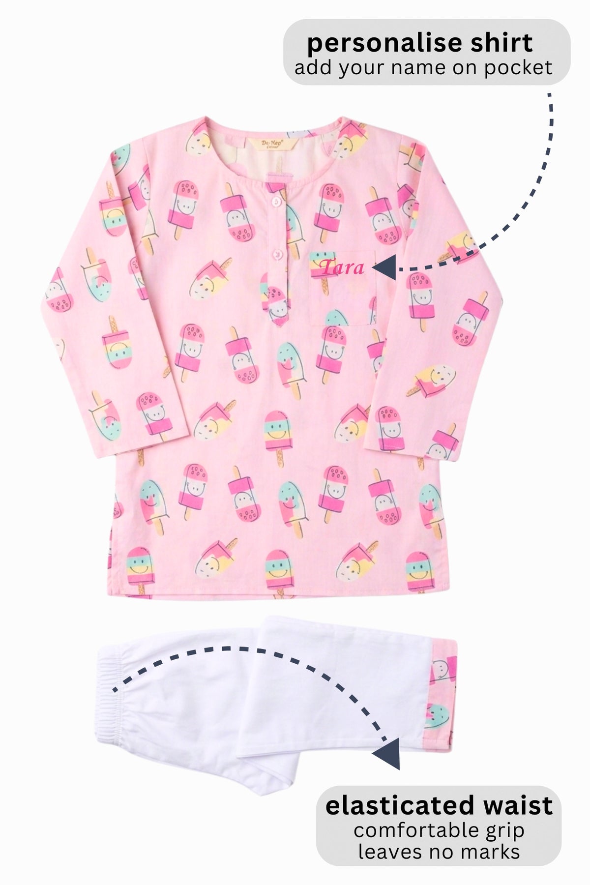 Scoops & Smiles Cotton Kurta Pyjama Set