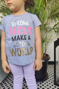 Strong Girls Make A Strong World T-shirt For Girls - De - Nap.in - Nightwear