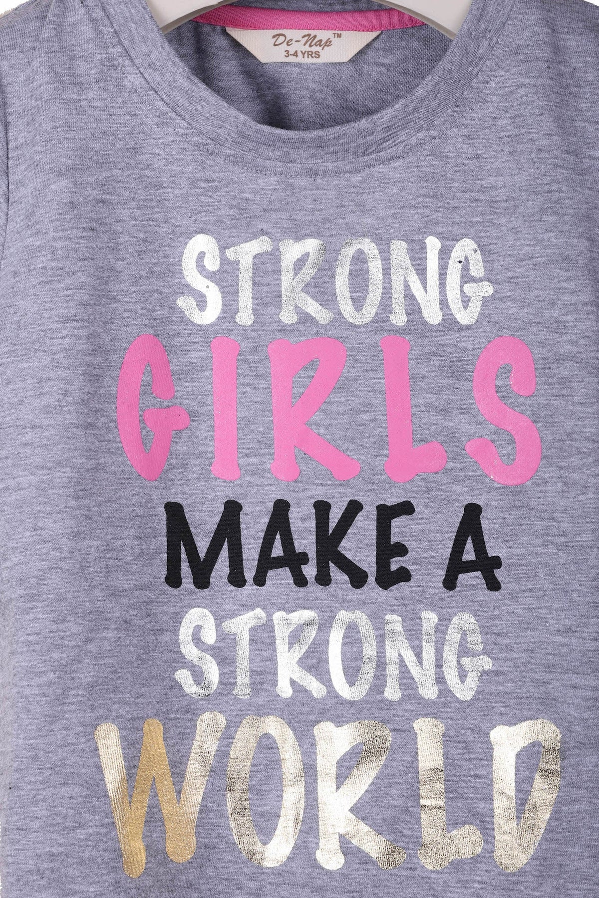 Strong Girls Make A Strong World T-shirt For Girls - De - Nap.in - Nightwear