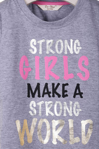 Strong Girls Make A Strong World T-shirt For Girls - De - Nap.in - Nightwear