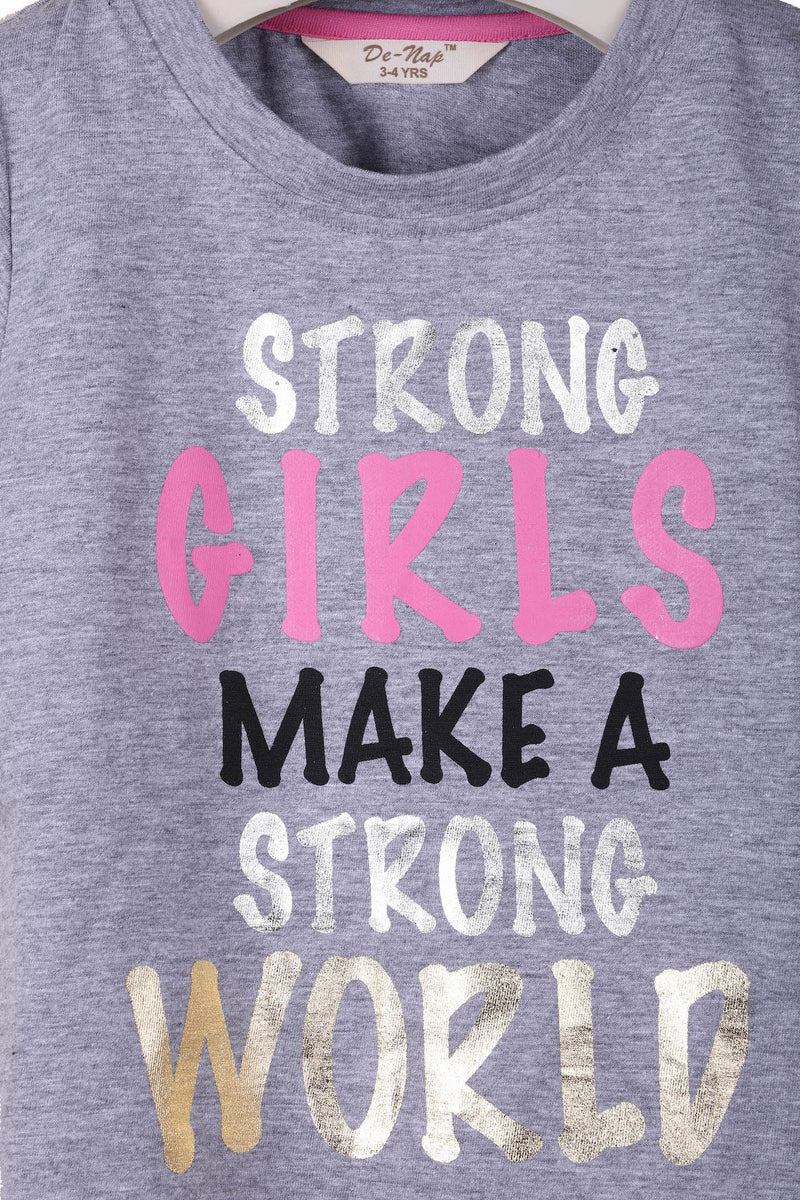 Strong Girls Make A Strong World T-shirt For Girls - De - Nap.in - Nightwear