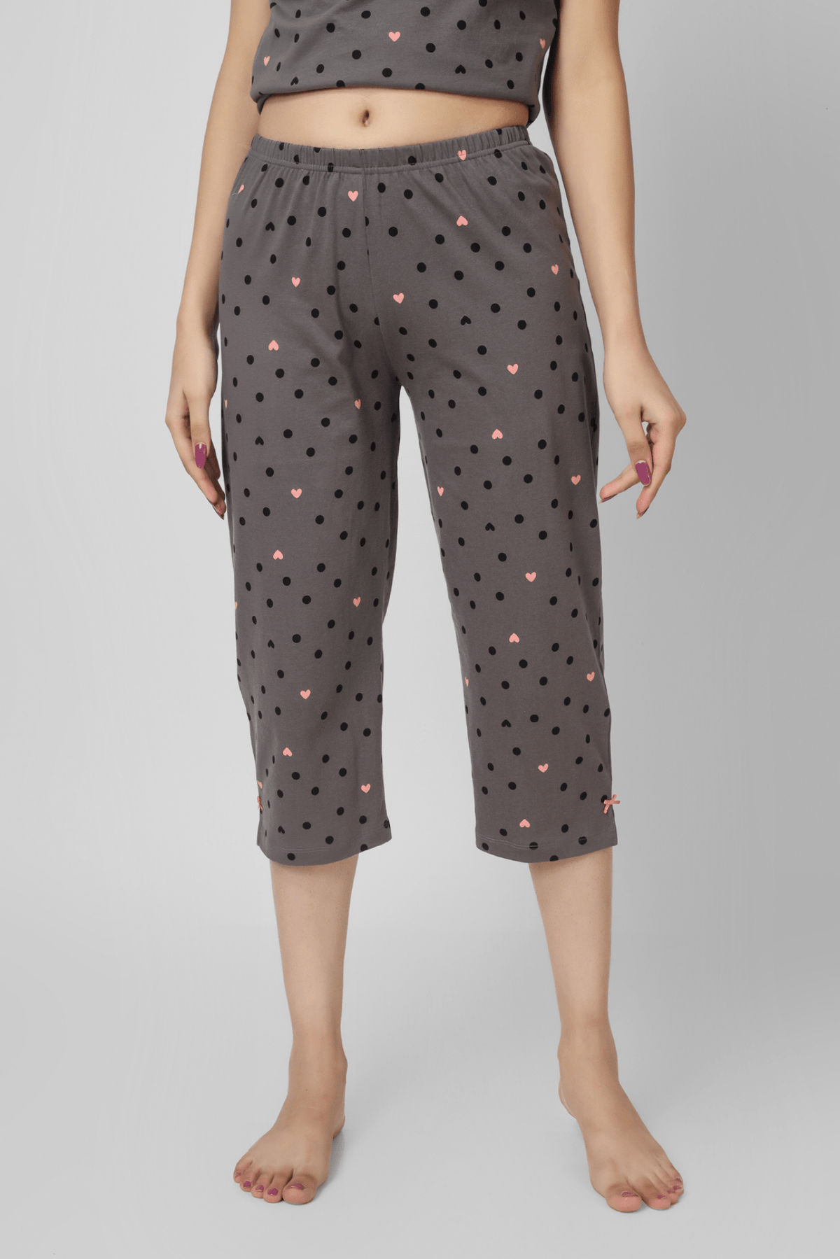 Sweetheart Polka Capri Set - De - Nap.in - Nightwear