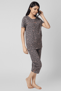 Sweetheart Polka Capri Set - De - Nap.in - Nightwear