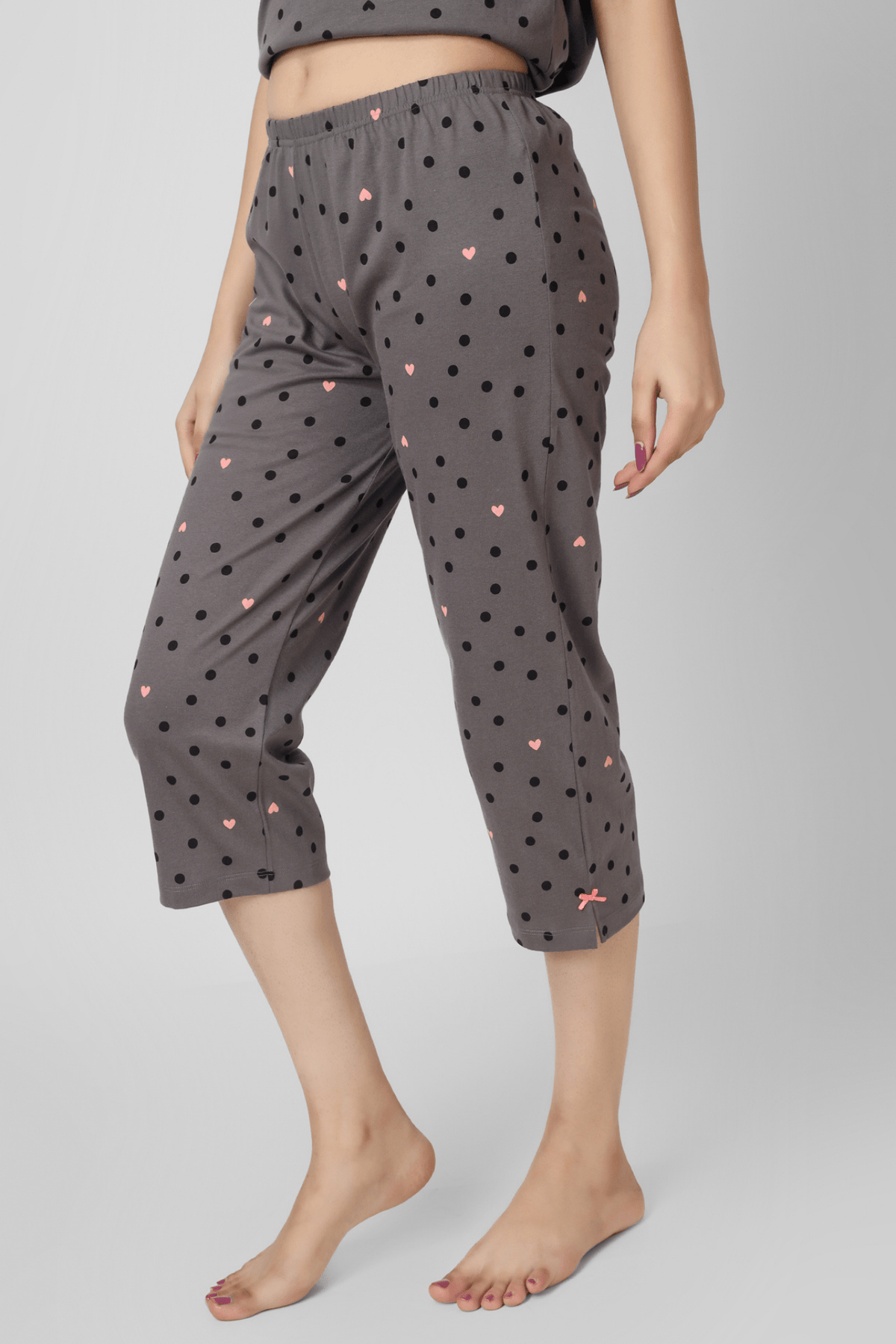Sweetheart Polka Capri Set - De - Nap.in - Nightwear
