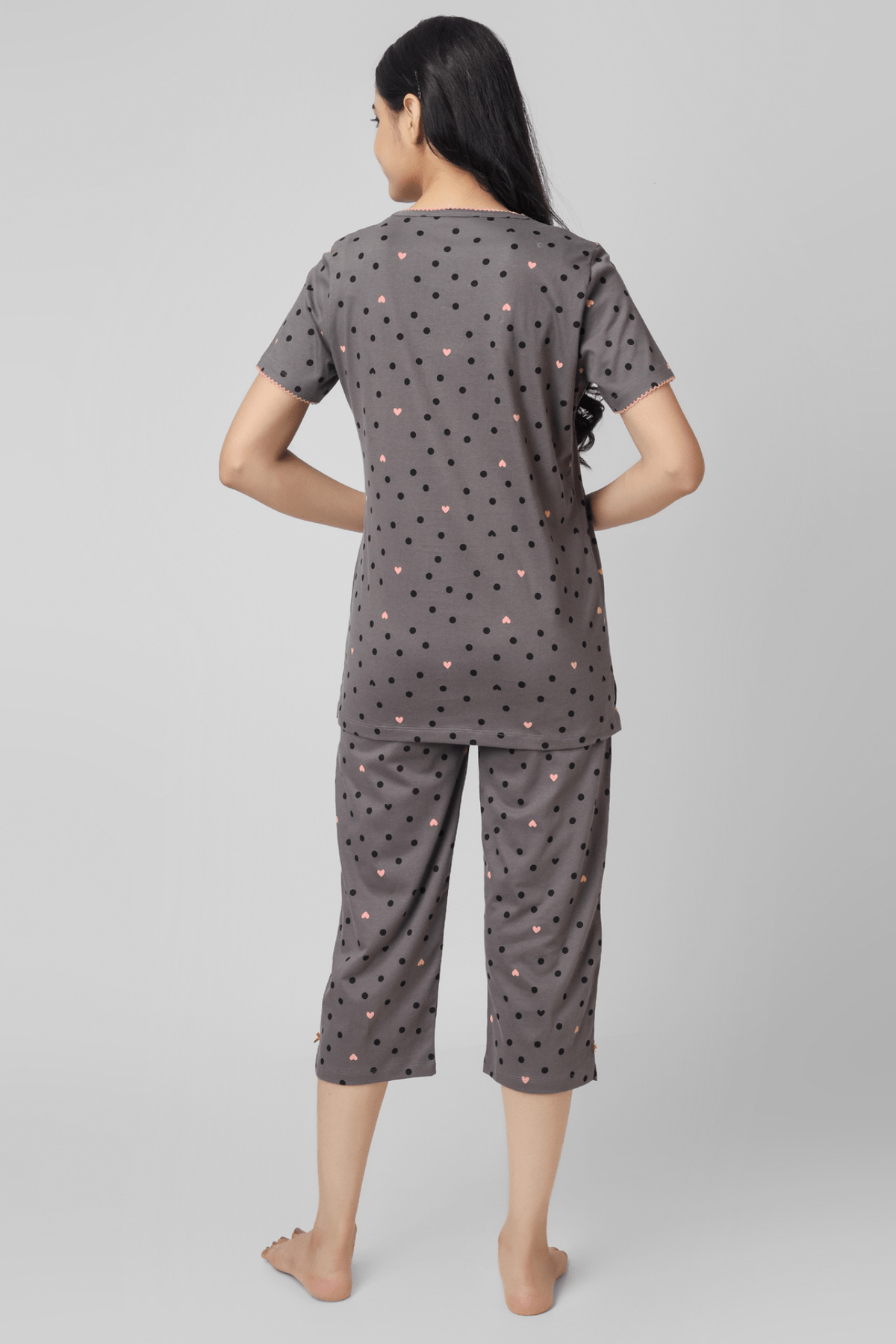 Sweetheart Polka Capri Set - De - Nap.in - Nightwear