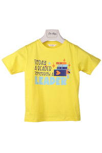 Today A Reader Tomorrow A Leader Yellow T-Shirt For Boys - De - Nap.in - Nightwear