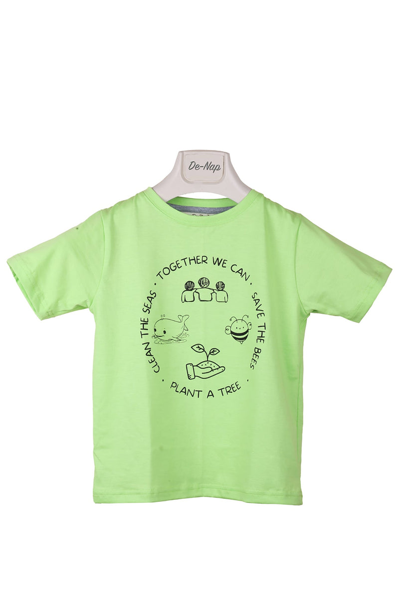 Together We Can Save The Bees Plant A Tree Clean The Seas Green T-Shirt For Boys - De - Nap.in - Nightwear
