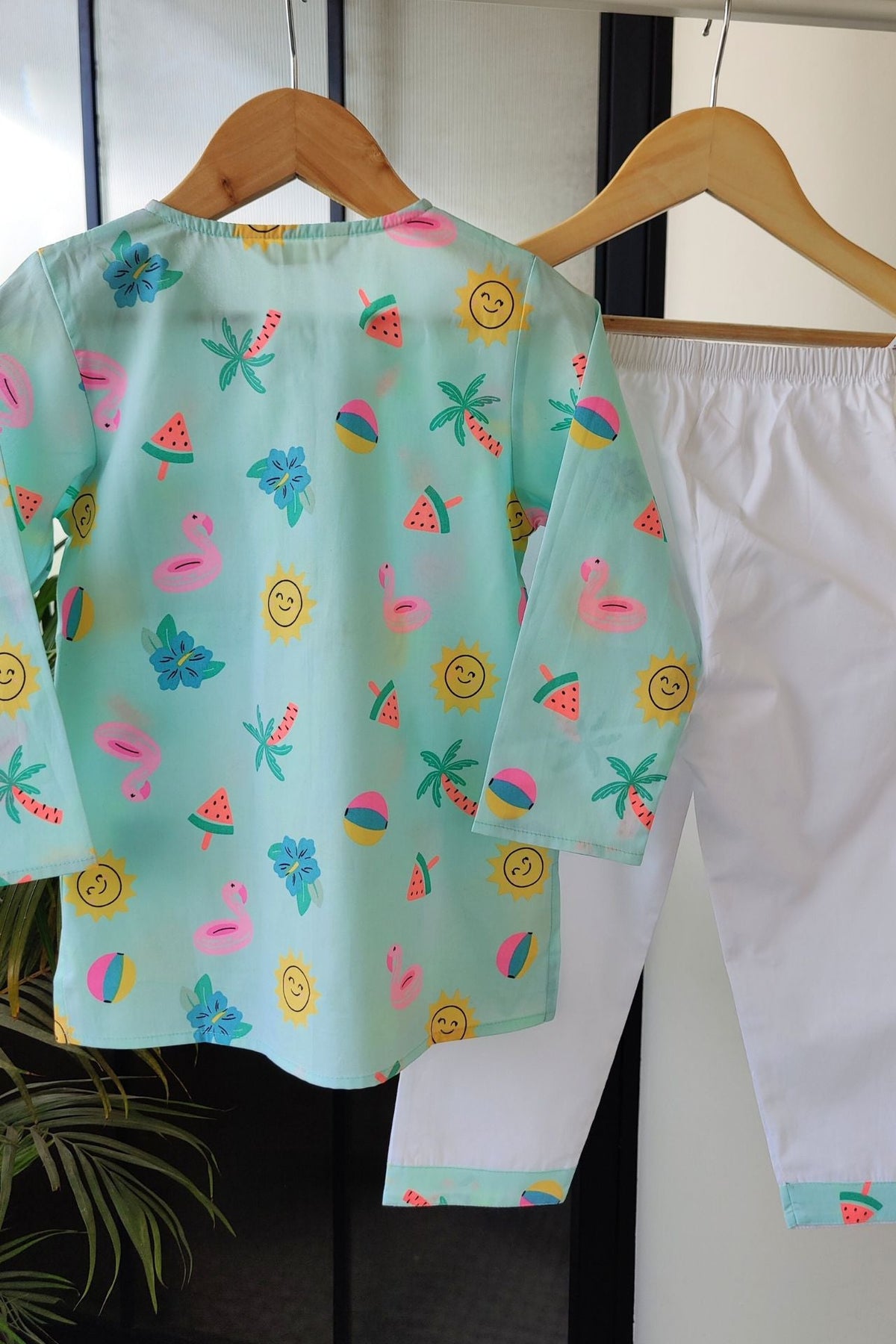 Tropical Glow Kurta Pyjama Set for Girls / Boys - De - Nap.in - Nightwear