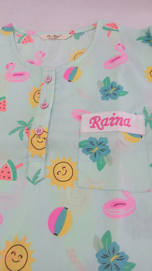 Tropical Glow Kurta Pyjama Set for Girls / Boys - De - Nap.in - Nightwear