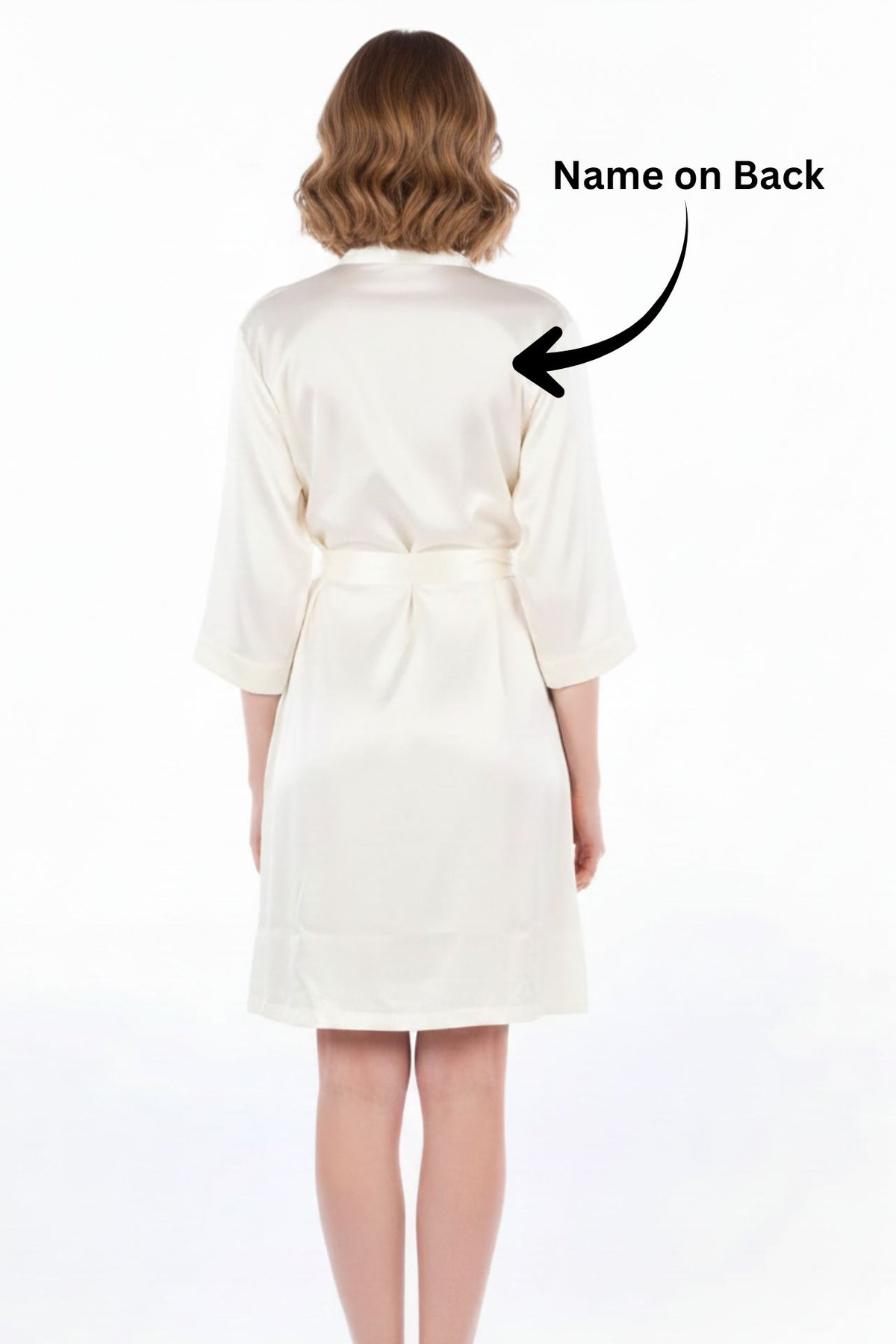 Satin White Pearl Classic Robe