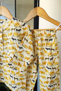 Wild Wonders Mul Kurta Pyjama Set Girls / Boys - De - Nap.in - Nightwear