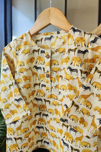 Wild Wonders Mul Kurta Pyjama Set Girls / Boys - De - Nap.in - Nightwear