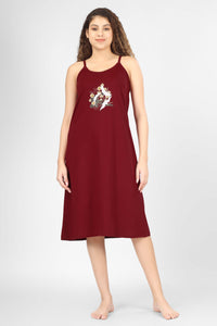 Wine Japnese Nightdress - De - Nap.in - Nightwear