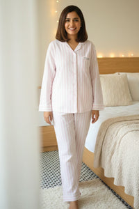 Pink Whisper Stripe Pyjama Set (Women)