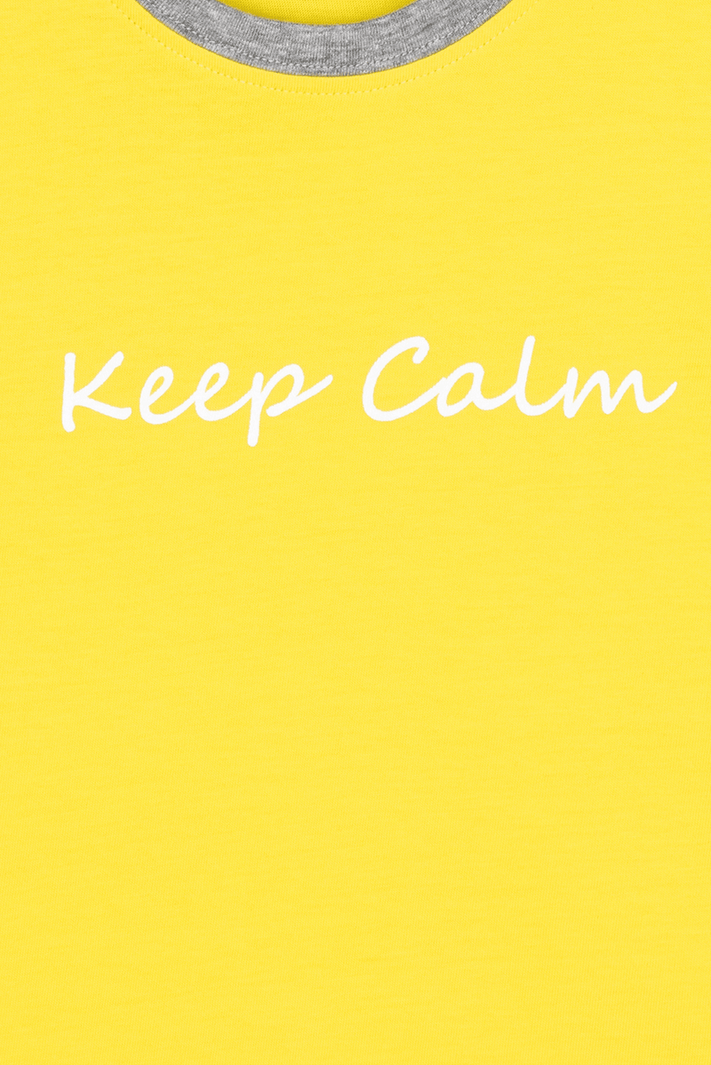Yellow Keep Calm Shorts Set - De - Nap.in - Nightwear
