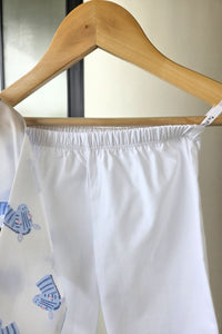 Zebra Zing White Kurta Pyjama Set Girls / Boys - De - Nap.in - Nightwear