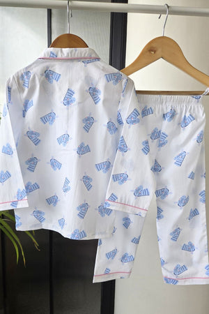 Zebra Zing White Pyjama Set - De - Nap.in - Nightwear