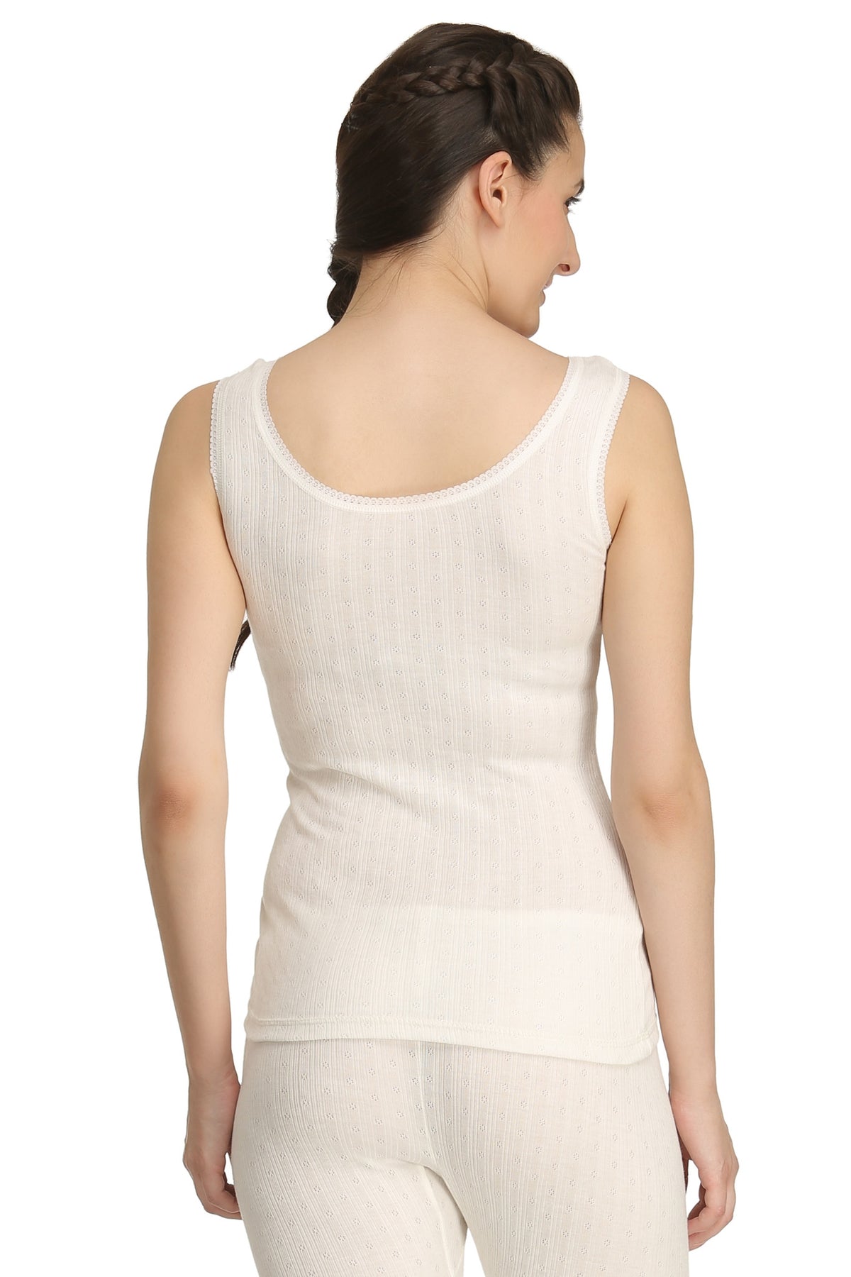 Thermal Sleeveless Vest Off-White