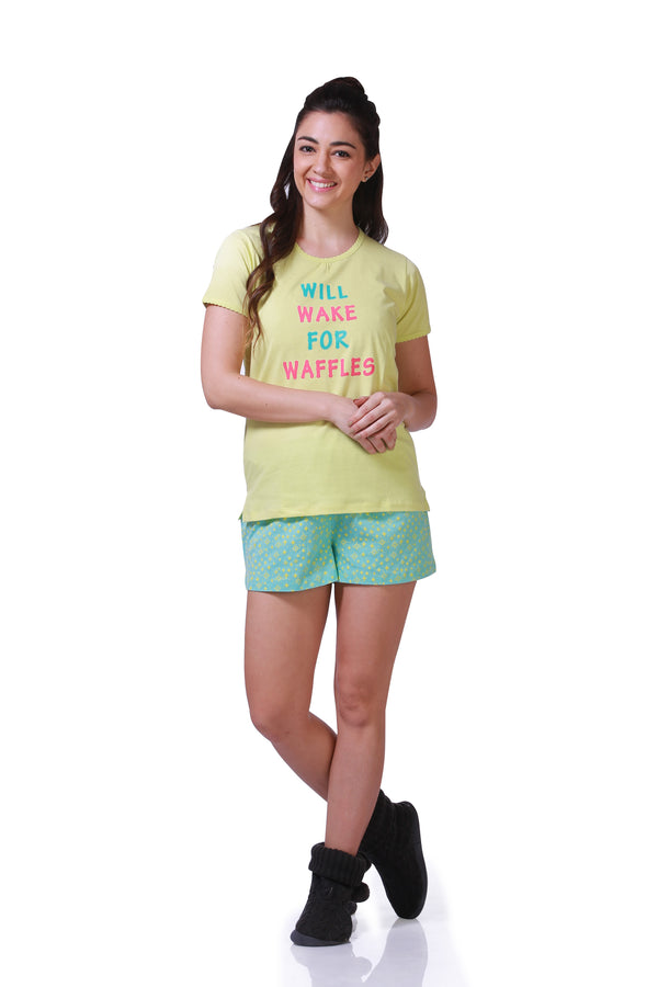 Will Wake for Waffles Shorts Set