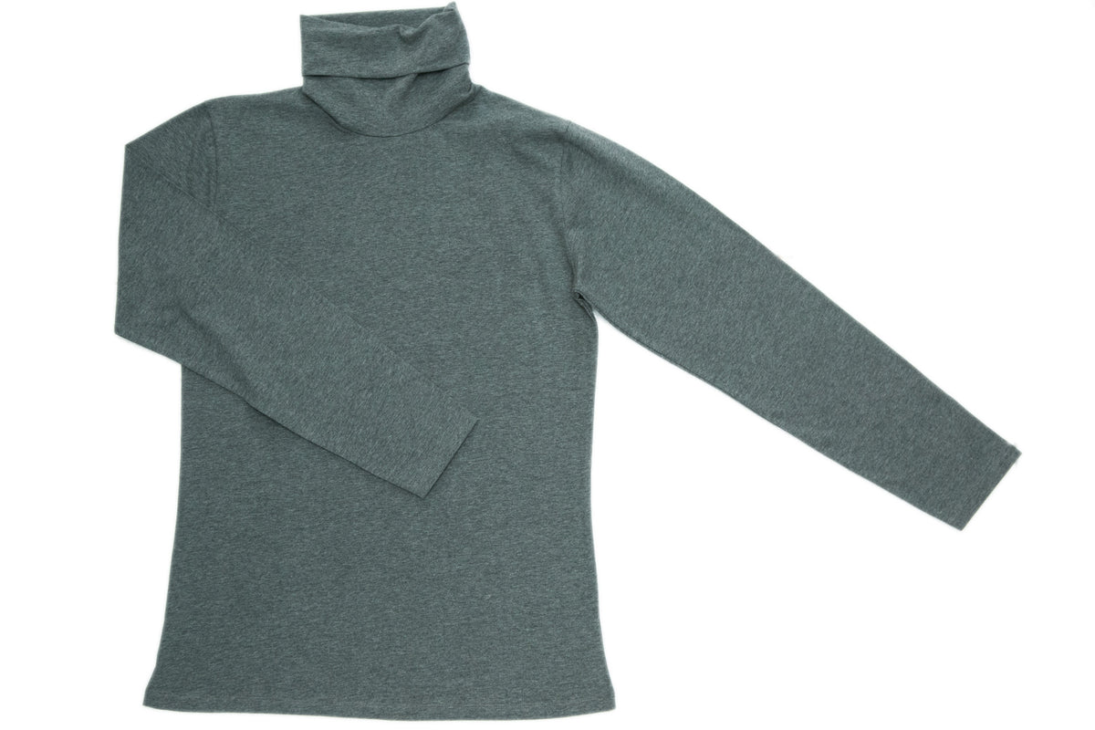 Grey Polo Neck Top