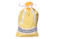 Luxury Satin with Lace Lingerie Bag (Sunflower Yellow )