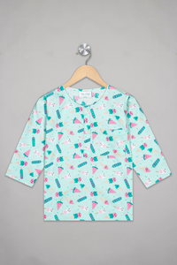 Blue Creamsicle Delight Kurta Pyjama Set  /  Nightsuit / Nightwear / Sleepwear / Loungewear For Kids, Girls, Boys