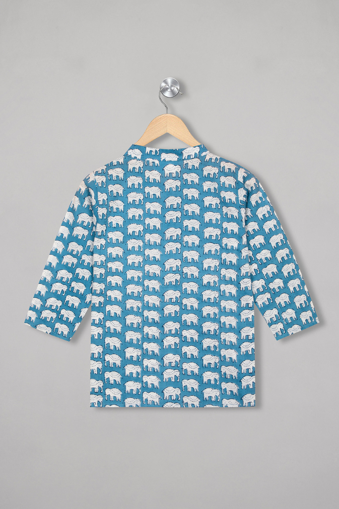 Blue Elephant Oasis Kurta Pyjama Set For Kids