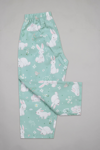 Green  Bunnies Kurta Pyjama Set