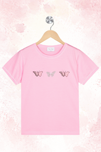Pink Applique Butterfly Bliss Shorts Set  /  Nightsuit / Nightwear / Sleepwear / Loungewear For Kids, Girls