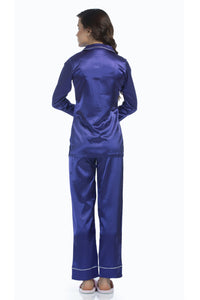 Aubergine Satin Pyjama Set - De - Nap.in - Nightwear