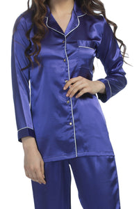 Aubergine Satin Pyjama Set - De - Nap.in - Nightwear