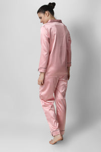 Barely Blush Satin PJ Set - De - Nap.in - Nightwear